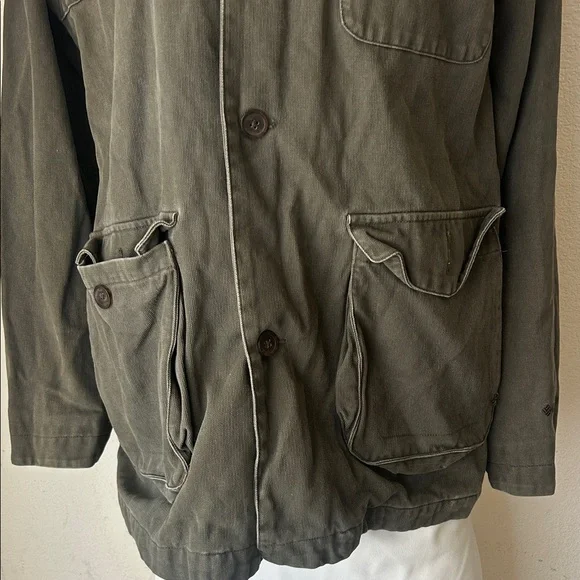 Vintage Columbia Sportswear River Lodge Men's Olive Military Field Jacket - Picture 4 of 15